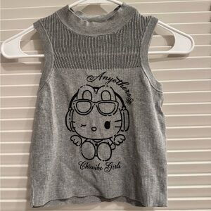 y2k Hello Kitty grey tank top women